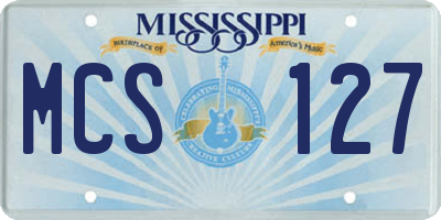 MS license plate MCS127