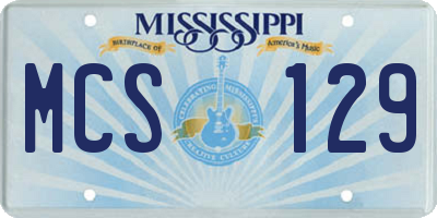 MS license plate MCS129