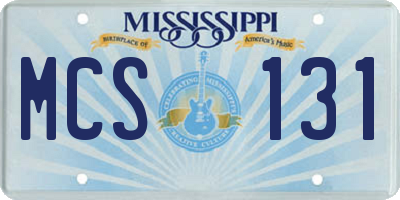 MS license plate MCS131