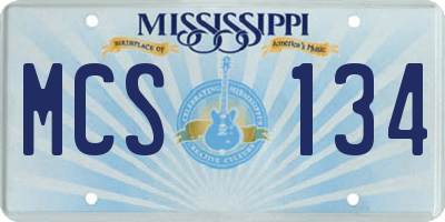 MS license plate MCS134