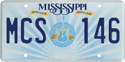 MS license plate MCS146