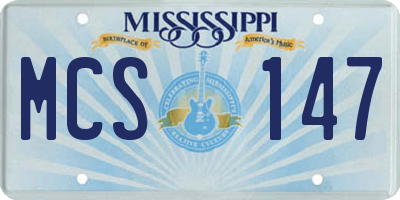 MS license plate MCS147