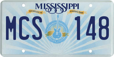 MS license plate MCS148