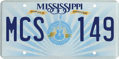 MS license plate MCS149