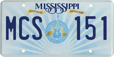 MS license plate MCS151