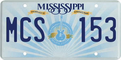 MS license plate MCS153