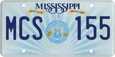 MS license plate MCS155