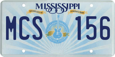 MS license plate MCS156