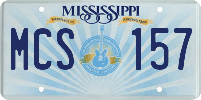 MS license plate MCS157