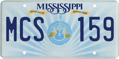 MS license plate MCS159