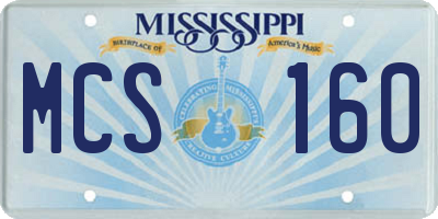 MS license plate MCS160