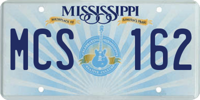 MS license plate MCS162