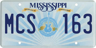 MS license plate MCS163