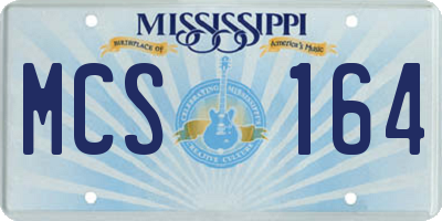 MS license plate MCS164