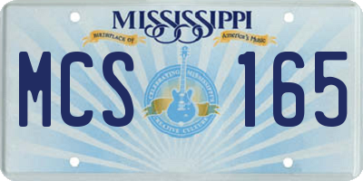 MS license plate MCS165