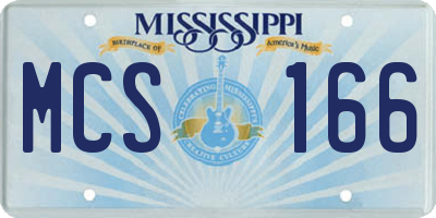 MS license plate MCS166