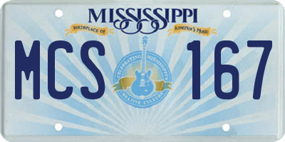 MS license plate MCS167