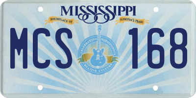 MS license plate MCS168