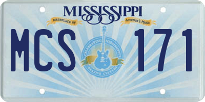 MS license plate MCS171