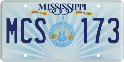 MS license plate MCS173
