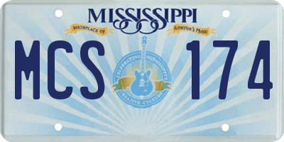 MS license plate MCS174