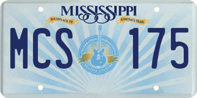 MS license plate MCS175