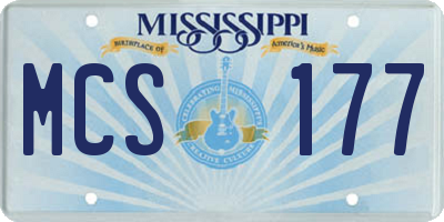 MS license plate MCS177
