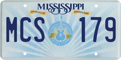MS license plate MCS179