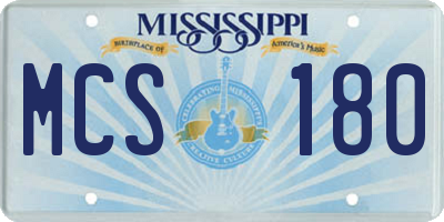 MS license plate MCS180