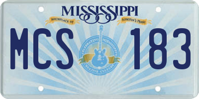 MS license plate MCS183