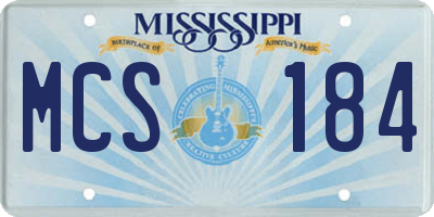 MS license plate MCS184