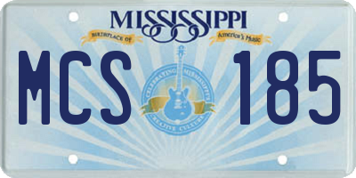 MS license plate MCS185