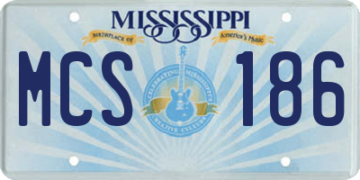 MS license plate MCS186
