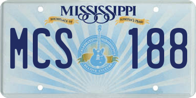 MS license plate MCS188