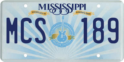 MS license plate MCS189