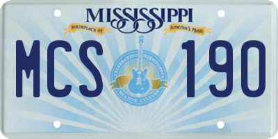 MS license plate MCS190
