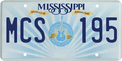 MS license plate MCS195