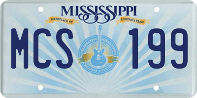 MS license plate MCS199