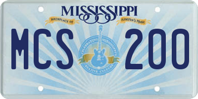 MS license plate MCS200