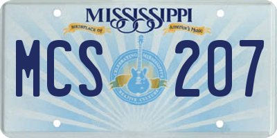 MS license plate MCS207