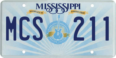 MS license plate MCS211
