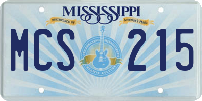 MS license plate MCS215