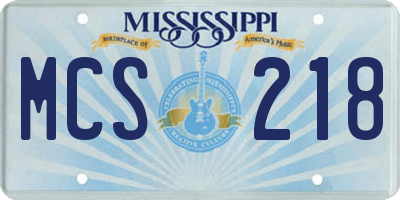 MS license plate MCS218