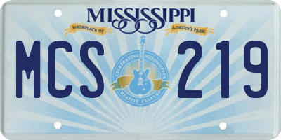 MS license plate MCS219
