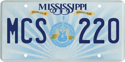 MS license plate MCS220