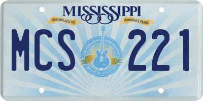 MS license plate MCS221