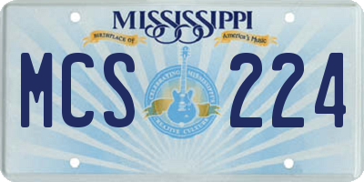 MS license plate MCS224