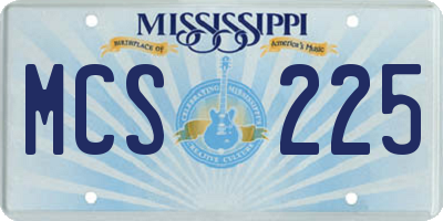 MS license plate MCS225