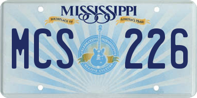 MS license plate MCS226