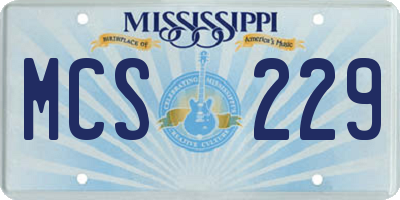 MS license plate MCS229